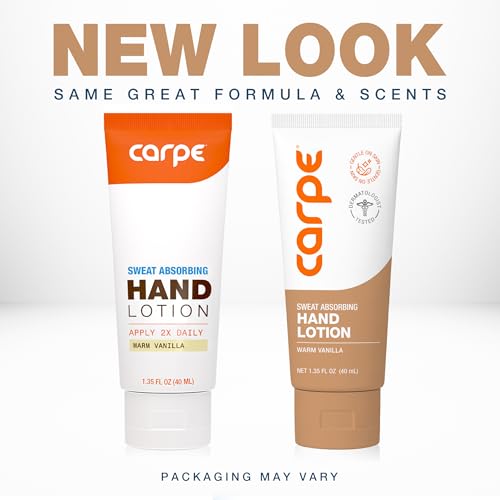 Image of Carpe Sweat Absorbing Hand Lotion, A dermatologist-recommended, smooth lotion that helps stop hand sweat, Great for hyperhidrosis (Warm Vanilla)