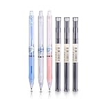 Heshengping 3 PCS Mechanical Pencil with a little eraser, 0.5 mm plastic Automatic Drawing Pencils set, with 60pcs * 120mm HB Lead Refills, For Student aldult Writing Drawing Sketching