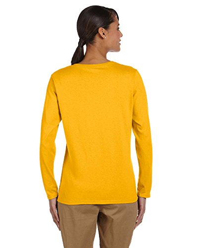 Gildan Womens Heavy Cotton 5.3 Oz. Missy Fit Long-Sleeve T-Shirt(G540L)-Gold-S
