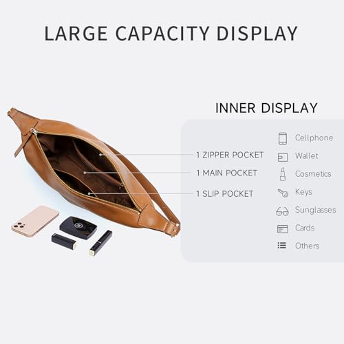 Image of FION Hobo Bag for Women - Soft Leather Crossbody Purse, Shoulder Hand Bag with Adjustable Strap