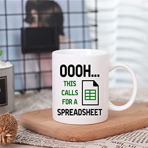 TAMDG GIFET Funny Coffee Mug Ohh this calls for a Spreadsheet CPA Gift Tax Prep Mug Accountant Engineer Office Mug Best gifts for birthdays and Christmas ,11 oz Novelty Mug White - Image 2