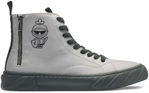 Karl Lagerfeld Paris Men's Double Zip Hi Top Sneaker, Grey, 10 | Image 7