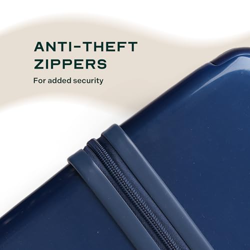 Image of Assembly 24-Inch Trolley Bag Medium Size with 8 Wheels & TSA Lock, Polycarbonate Hard Shell Check in Luggage Trolley for Weekend & Business Travel Trips, Blue