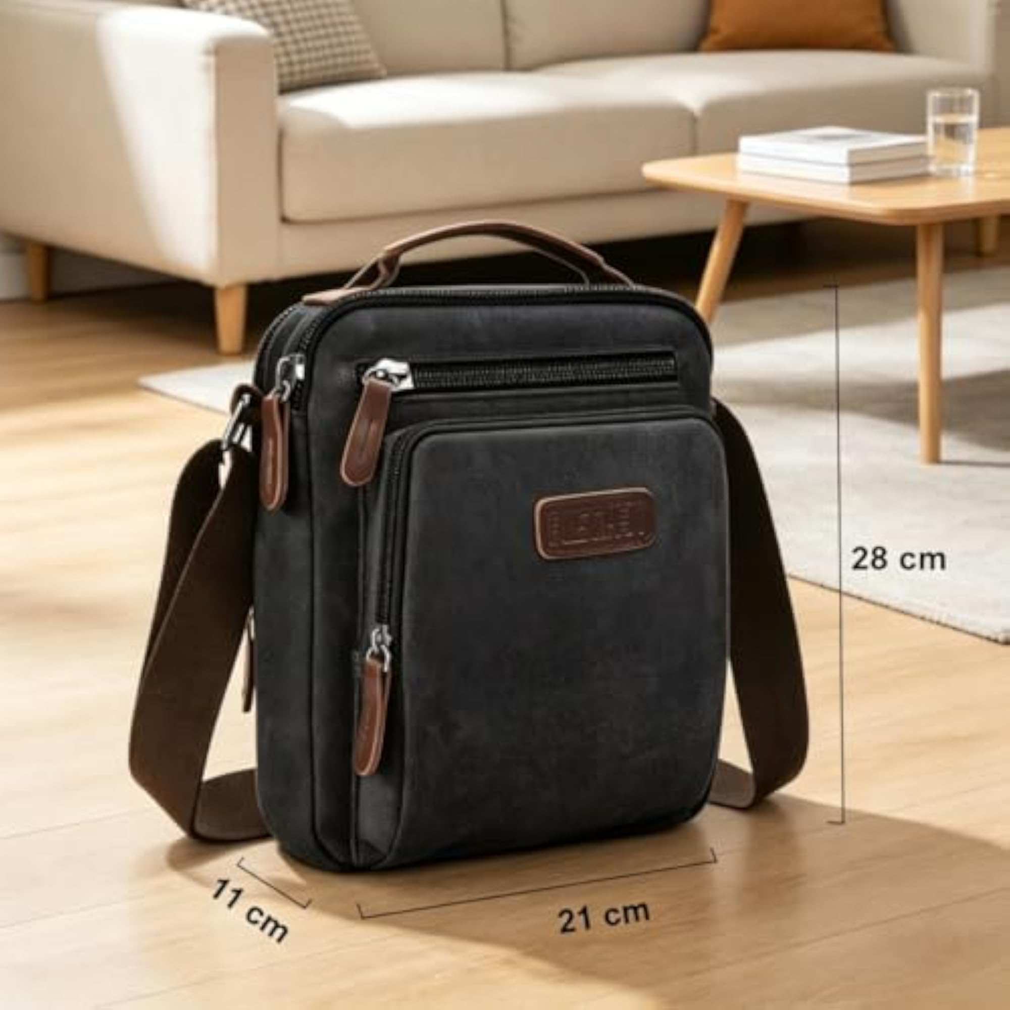 Canvas Messenger Bag for Men and Women, Vintage Style