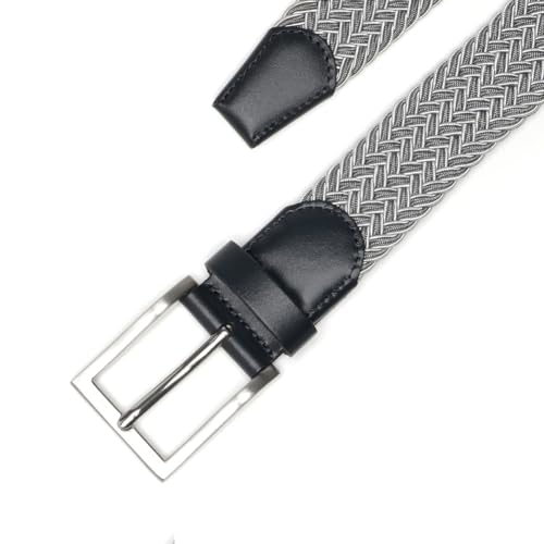 Image of Men's Stretch Braided Elastic Woven Canvas Golf Belt, multicolor,1 3 /8 inch