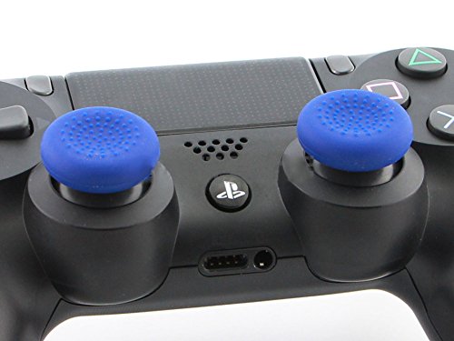 1 Pairs L2 R2 Trigger Extenders Buttons Adjustable Rubber Extended With 2 X Joystick Thumb Stick Grip Case Cover Cap For Playstation 4 Ps4 Controller (Blue) #TOP2
