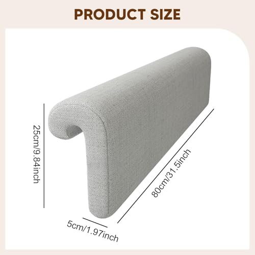 Image of Bed Hanging Headboard Pillow Modern Bedside Pillow Ergonomic Removable Cover Light Gray