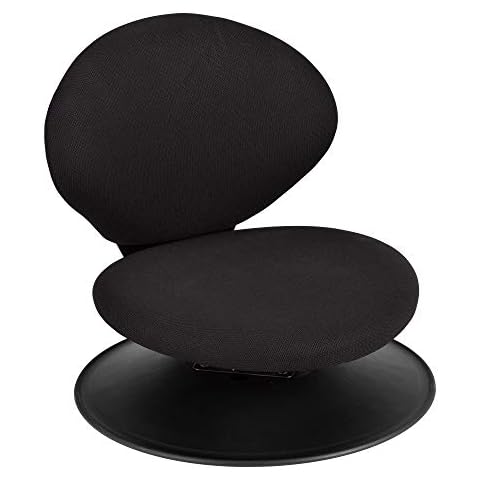 Norwood Commercial Furniture - NOR-ENI225BK-SO 360-Degree Swivel Padded Floor Chair with Back Rest for Teachers, Students, and Gamers, Black Cover