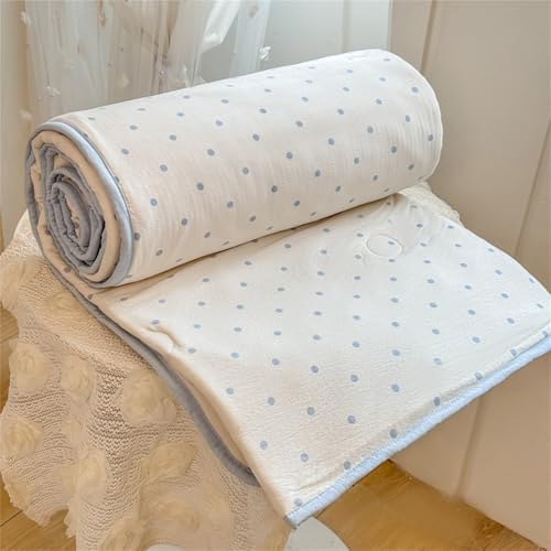 Highdi Edredon Verano, Suave Reversible Multiusos Colcha, Edredones Ligera Microfibra, Sencillos y Florales Edredón Acolchado Individual/Doble/Extra Grande, para Estaciones (Azul Blanco,150x200cm)