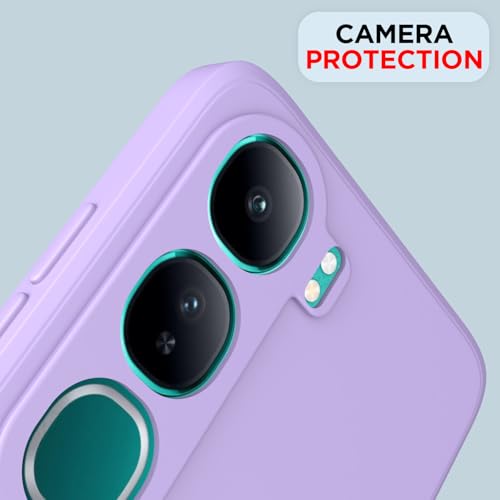 Image of Outlouders Back Cover for Vivo Y300 5G / Vivo V40 Lite 5G | Camera Protection | Durable Soft Matte Silicone Bumper Case (Purple)