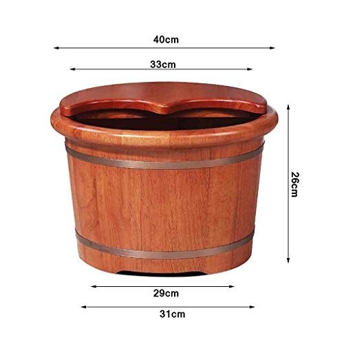 Tina de madera para baño de pies con tapa miniatura 6