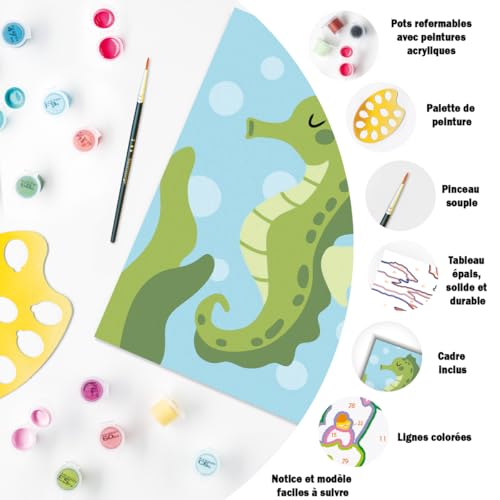 Ravensburger - CreArt Kids 8x12 cm - Numéro d'art - Hippocampe - Kit de Peinture par numéros - Dès 7 Ans - 25994