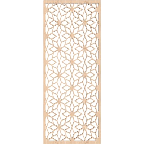 Image of Lake Decorative Pierced Fretwork Wood Wall Panels, 9 3 /8 inchW x 24 3 /8 inchH x 1 /4 inchT, Red Oak