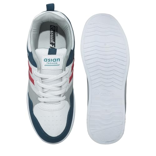 Buy ASIAN Boston-02 Men's & Boys Sneakers White WHITE TBLUE RED - Image 7
