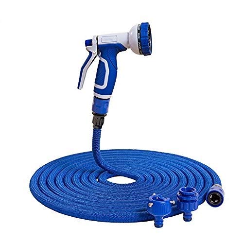 Home&Decorations HL-BLUE-30 Manguera Extensible de jardín Manguera de Agua Multifuncional retráctil con Boquilla de Diez Funciones Color Azul 30 m