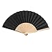 Colours & Beauty Ventaglio Donna Legno Colore Nero | Ventaglio Matrimonio | Ventagli Matrimonio | Gadget Matrimonio | Ventagli Matrimonio Personalizzati | Ventaglio Giapponese | Ventaglio Cerimonia