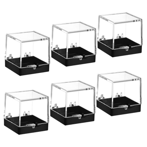Unomor 6-piece Rock Collection Display Case Plastic Jewelry Storage Box Multipurpose Organizer for Stones and Gems