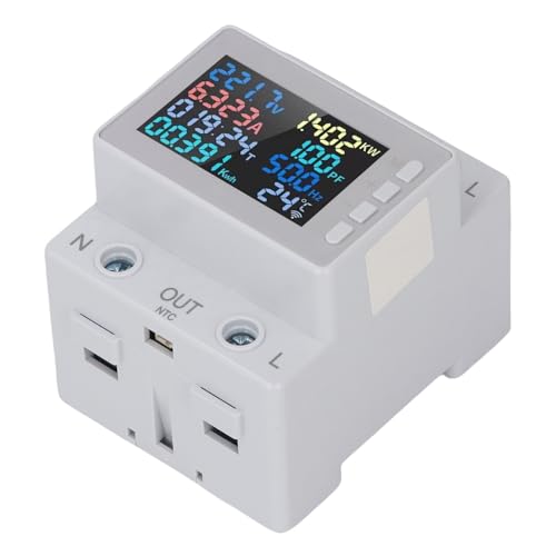 Jiawu Watt Kwh 周波数電力計、家庭用単相バックライト付きエネルギー消費テスター、ABS 素材