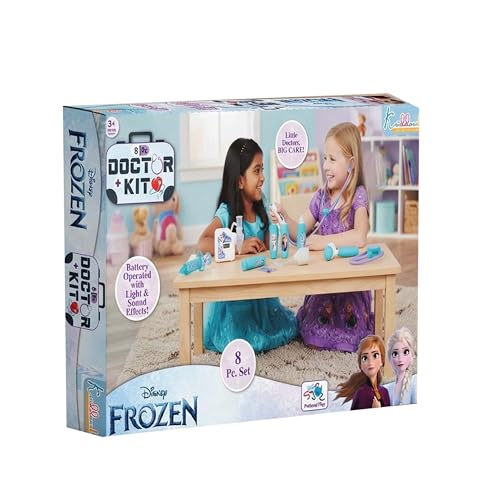 Image of Frozen Doctor Kit for Kids - 8 Piece Medical Play Set with Stethoscope, Syringe & Accessories-Non-Electric Pretend & Role Play Learning Toy - Birthday Gift for Girls 3+ Years (Turkish Blue)