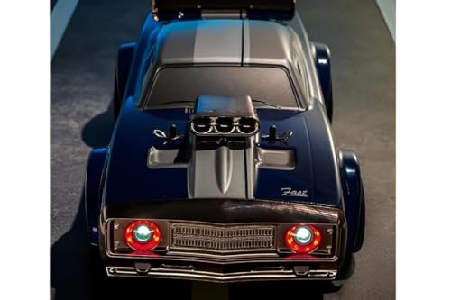 Image of 1:16 Scale 4WD RC Drift Car with 2.4GHz Remote Control, Rechargeable Batteries, LED Headlights, Shock Absorbers, USB Charging Cable and Accessories (Blue)
