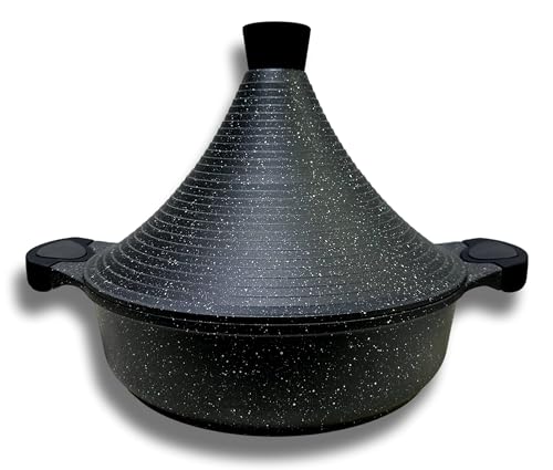 Cflagrant® Tajine Marocain Façon Pierre Induction avec Couvercle Revêtement sans