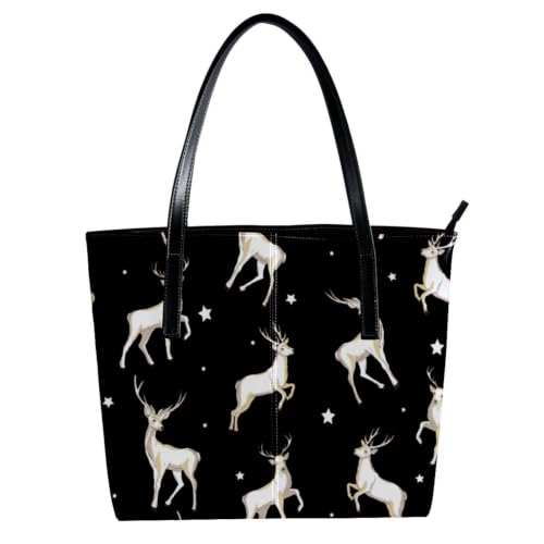 Sac fourre-tout cerf pour femme en cuir synthétique chic