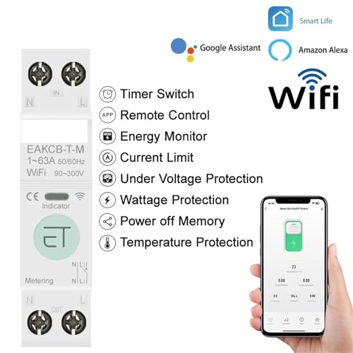 Disjoncteur intelligent WiFi 63A pour éviter les surcharges de courant - 2