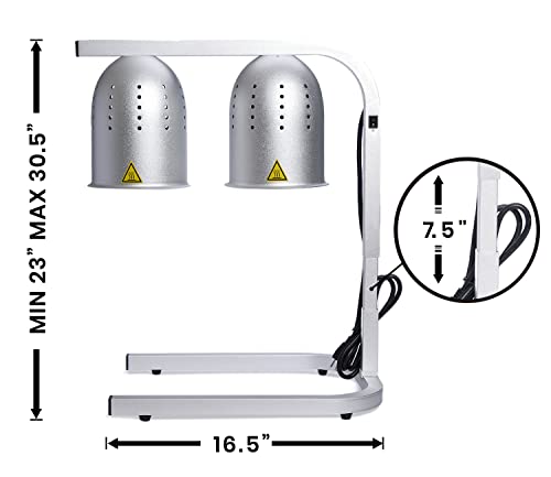 Sybo DL2112-S Commercial Grade Food Heat Lamp Portable Electric Food Warmer 2-Bulb thumb #2