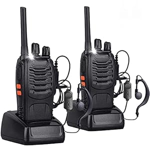 Nestling 2pz Walkie Talkie,88E Lunga Distanza 16 Canali Due-Via Radio – FM Ricetrasmettitore Handheld con LED Luce Auricolare ed Auricolari Originali