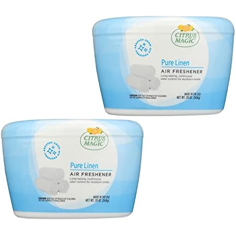 Citrus Magic Odor Absorbing Solid Air Freshener, Pure Linen, 20-Ounce, Pack of 2 Cover