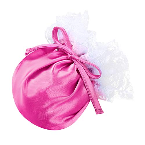 Hedmy Men's Sissy Pee Wee Chastity Cover Silky Satin Lace Drawstring Pouch C-String Briefs Underwear