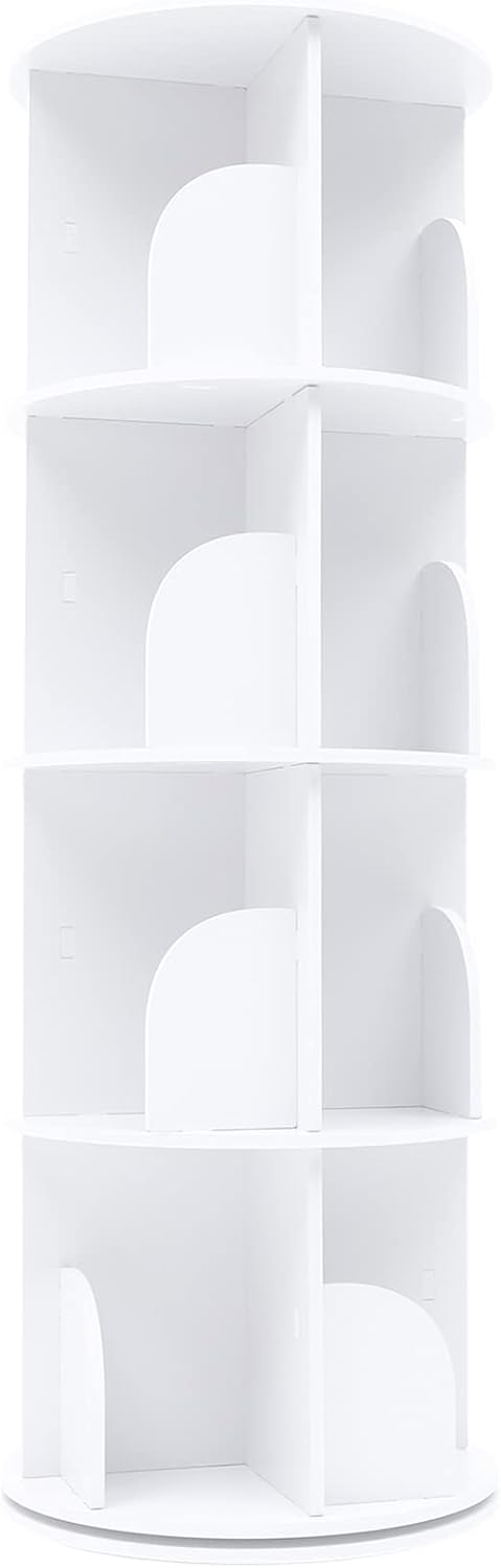Rotating Bookshelf 360 Display Floor Standing Bookcase Storage Rack for Kids&Adults Multi-Functional Bookshelf Organizer (2 Tier)
