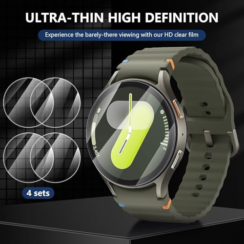 Diruite 4-Pack Screen Protector for Samsung Galaxy Watch 7/6/5/4 44mm Tempered Glass Screen Cover(Diameter Size 41mm)