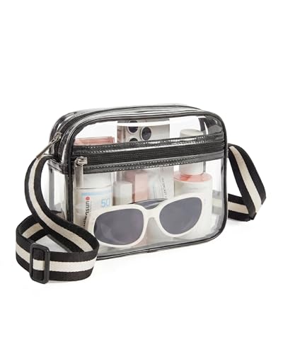 Image of Missnine Clear Bag for Stadium Events Quilted Clear Purse for Women Stadium Approved PVC Crossbody Concert Bag