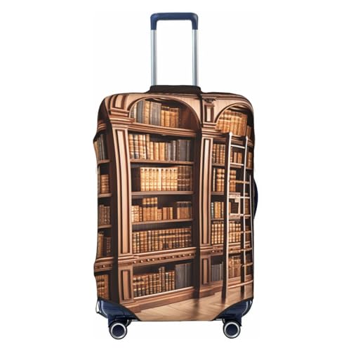 Travel Luggage Cover Library Bookcase Suitcase Protector Anti-Scratch Washable Baggage Covers Elastic Suitcase Cover Tsa Approved Baggage Protector Fit 18-32 Inch Luggage