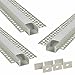 3.3ft Drywall Aluminum LED Channel 3-Pack, Straight Profile, 5/7