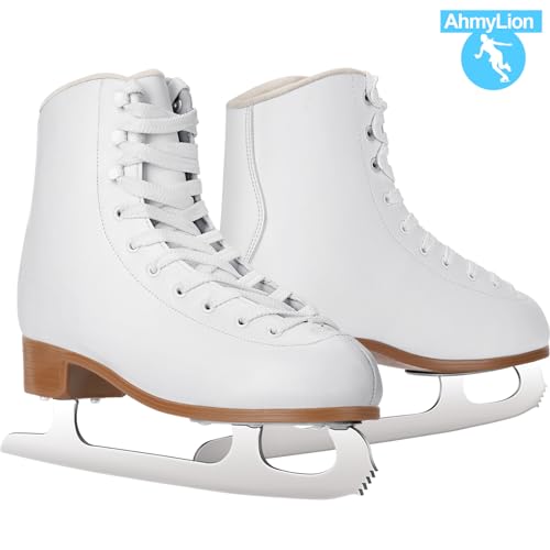 Womens/Girls Figure Ice Skates,Wear-Resistant, Comfortable Models, White (Womens Size-8.0)