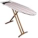 Table à repasser en bois pliable NUBAR 130x47 H92cm housse 100% cotton avec repose fer et repose centrale vapeur