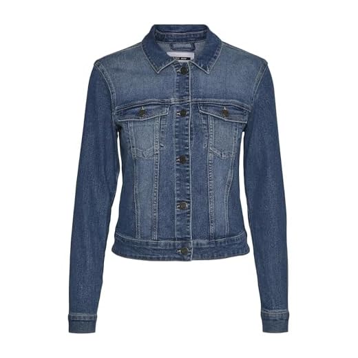 NOISY MAY Femme Nmdebra Denim Jacket Noos Blouson, Bleu (Medium Blue Denim), 40 EU