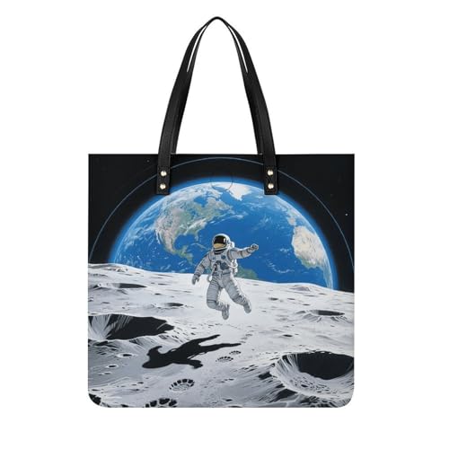 Sac à bandoulière en cuir spacieux pour femme style astronaute original