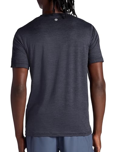 Gaiam Mens Everyday Basic Crewneck Top, Standard Fit, Stretch Midweight Material - Image 3