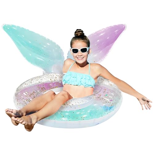 ACTOYS Salvagente Bambino, Salvagente Bambina Sirena, Ciambella Gonfiabile, Anello di Nuoto, 5-10 Anni, 90 cm, Giochi Piscina, per Piscina e Spiaggia (Colorato)