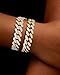 TEN MIRO 2PC Chunky Gold Plated Bracelets for Women,Gold Tennis Bracelets for Women Non Tarnish Cuban Chain stack Layered Link Bracelet Set Fashion Jewelry