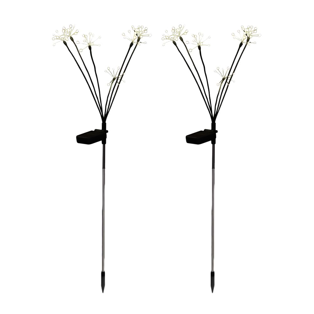 Yardwe Solar Gartenstecker in Blumenform aus Kupfer und Kunststoff 2 Stück