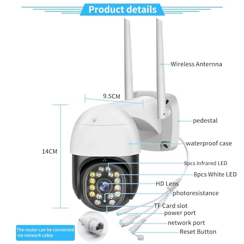 Image of Eyetech 360 WiFi 1080p 3MP 360 Degree Pant Tilt Smart Ptz Wireless Security Camera Outdoor Security Motion Detection,Two Way Audio,Light Vision, Watch Live View Camera Home Office Surveillance (K-804)