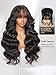 Beauty Forever 13x4 Pre Everything Lace Frontal Glueless Wigs Human Hair Pre Plucked Pre Cut Black Fluffy Natural Loose Wave Curtain Bangs Wig Ready to Wear Wig for Women 150% Density 16 Inch