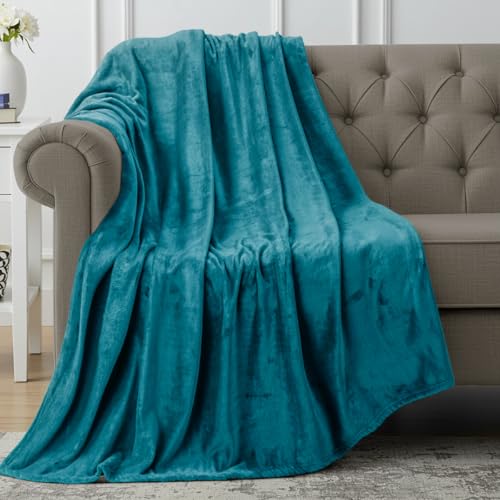 Image of Utopia Bedding Fleece Blanket Throw XL Size Turquoise 300GSM Luxury Anti-Static Fuzzy Soft Microfiber Blanket for Couch, Sofa and Bed (50x70 Inch)