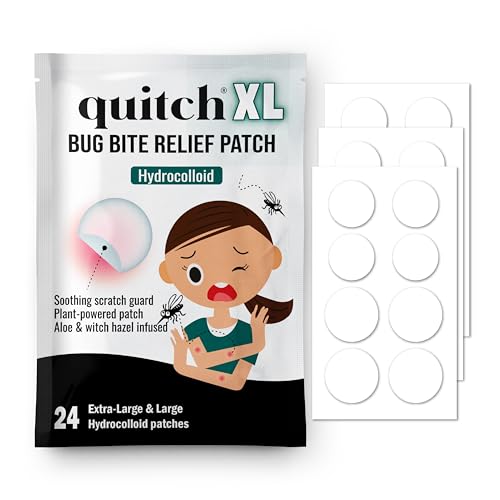 quitch XL Mosquito Bite Itch Relief Patch Kids Insect Bite Patch Summer Travel Essentials Mosquito Anti Itch Cream Alternative Summer Camp Essentials Itch Relief Camping Essential