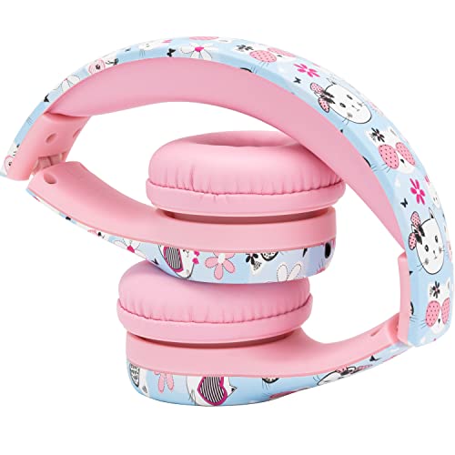 Image of Snug Play+ Kids Headphones - Volume Limited 93dB for Safe Listening - Foldable, Durable Headphones for Toddlers, Boys & Girls - Tangle-Free Cord - Ideal for Travel, School, Tablets - Kitty