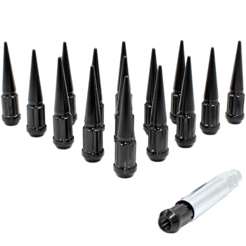 Image of Wheel Accessories Parts 20 Pcs M12 x 1.5 12 x 1.5 Thread Spike Spline 3.35 inch Long Lug Nuts Black Car Spline Hex Fits Chevrolet Camaro Corvette | Ford Fusion | Hundai Elantra Sonata | Mazda 3